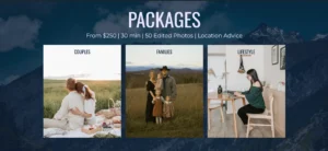 Photography website packages